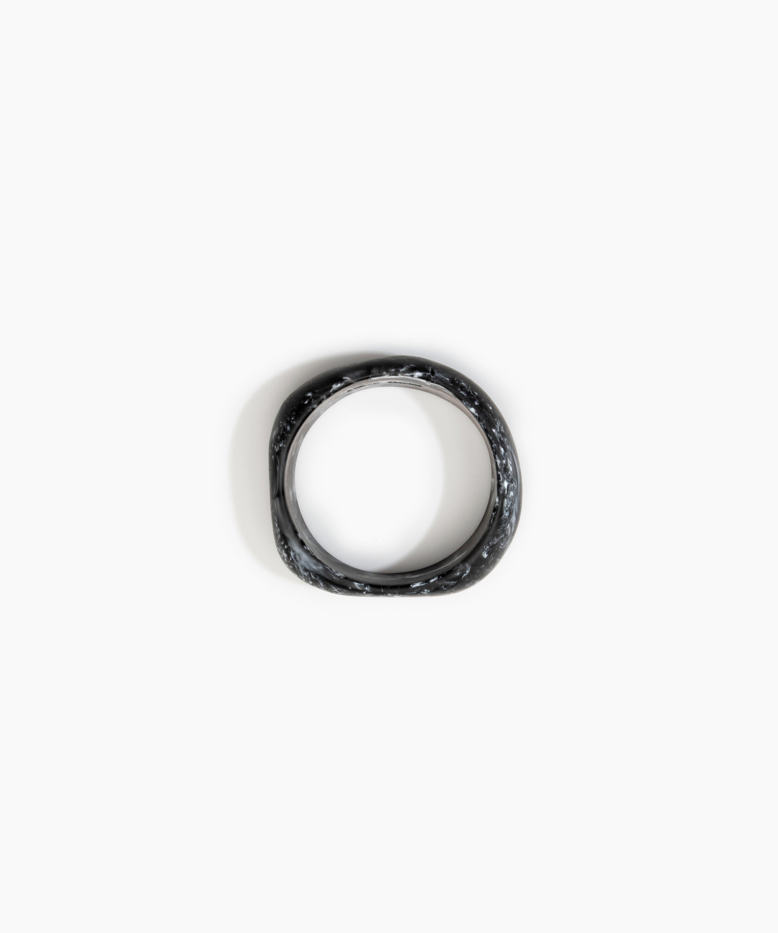Dinosaur Designs Large Organic Bangle Bracelets in Black Marble Colour resin with Narrow Fit
