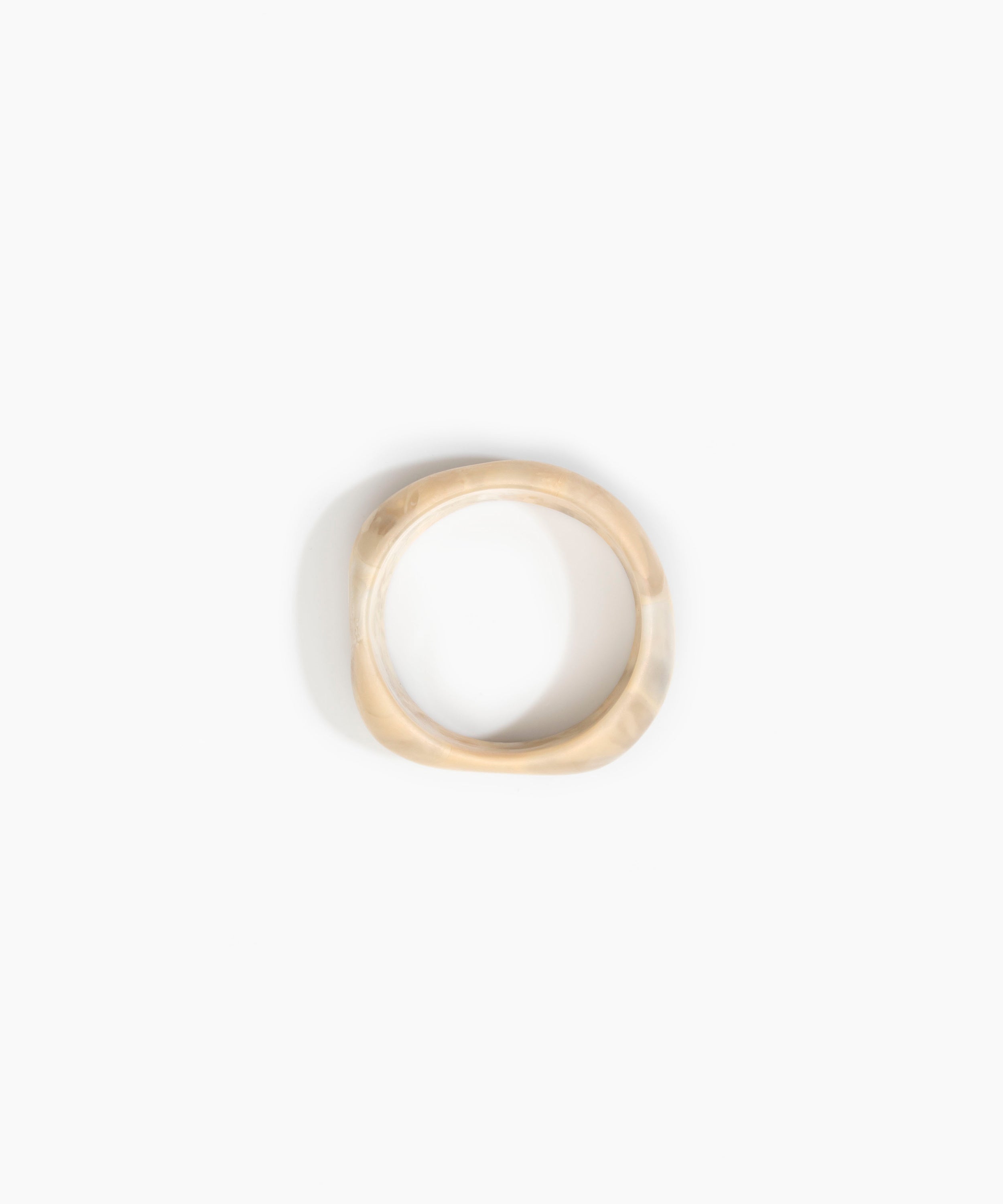 Dinosaur Designs Large Organic Bangle Bracelets in Sandy Pearl Colour resin with Narrow Fit