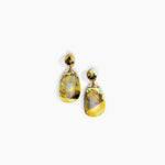 Dinosaur Designs Large River Rock Earrings in Malachite Colour resin with Studs Backing.
