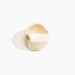 Dinosaur Designs Bold Stone Cuff Bracelets in Cream Colour resin with Brass Material