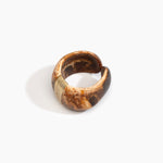 Dinosaur Designs Bold Stone Cuff Bracelets in Dark Horn Colour resin with Brass Material