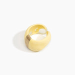 Dinosaur Designs Bold Stone Cuff Bracelets in Lemon Colour resin with Brass Material