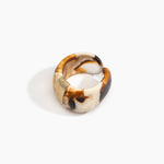 Dinosaur Designs Bold Stone Cuff Bracelets in Light Horn Colour resin with Brass Material