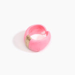 Dinosaur Designs Bold Stone Cuff Bracelets in Parakeet Colour resin with Brass Material