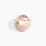Dinosaur Designs Bold Stone Cuff Bracelets in Rose Swirl Colour resin with Brass Material