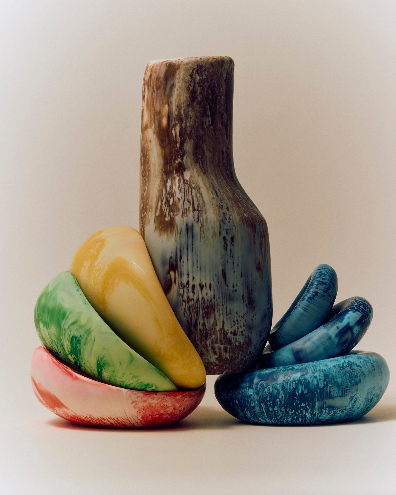 Vase Tall Glass Rockpool Apple - Dinosaur Designs main image 0