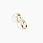 Dinosaur Designs and Alex & Trahanas Medium Corda Earrings in Brass — polished gold-toned brass hoop earrings with interlinked twisted loop design