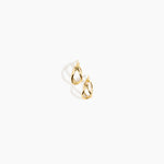 Dinosaur Designs and Alex & Trahanas Small Corda Earrings in Brass — polished gold-toned brass hoop earrings with interlinked twisted loop design