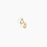 Dinosaur Designs and Alex & Trahanas Small Corda Earrings in Brass — polished gold-toned brass hoop earrings with interlinked twisted loop design