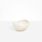 Dinosaur Designs Large Beetle Bowl in Chalk Swirl — handcrafted off-white resin bowl with rounded organic form and pinched open rim
