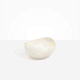 Dinosaur Designs Large Beetle Bowl in Chalk Swirl — handcrafted off-white resin bowl with rounded organic form and pinched open rim
