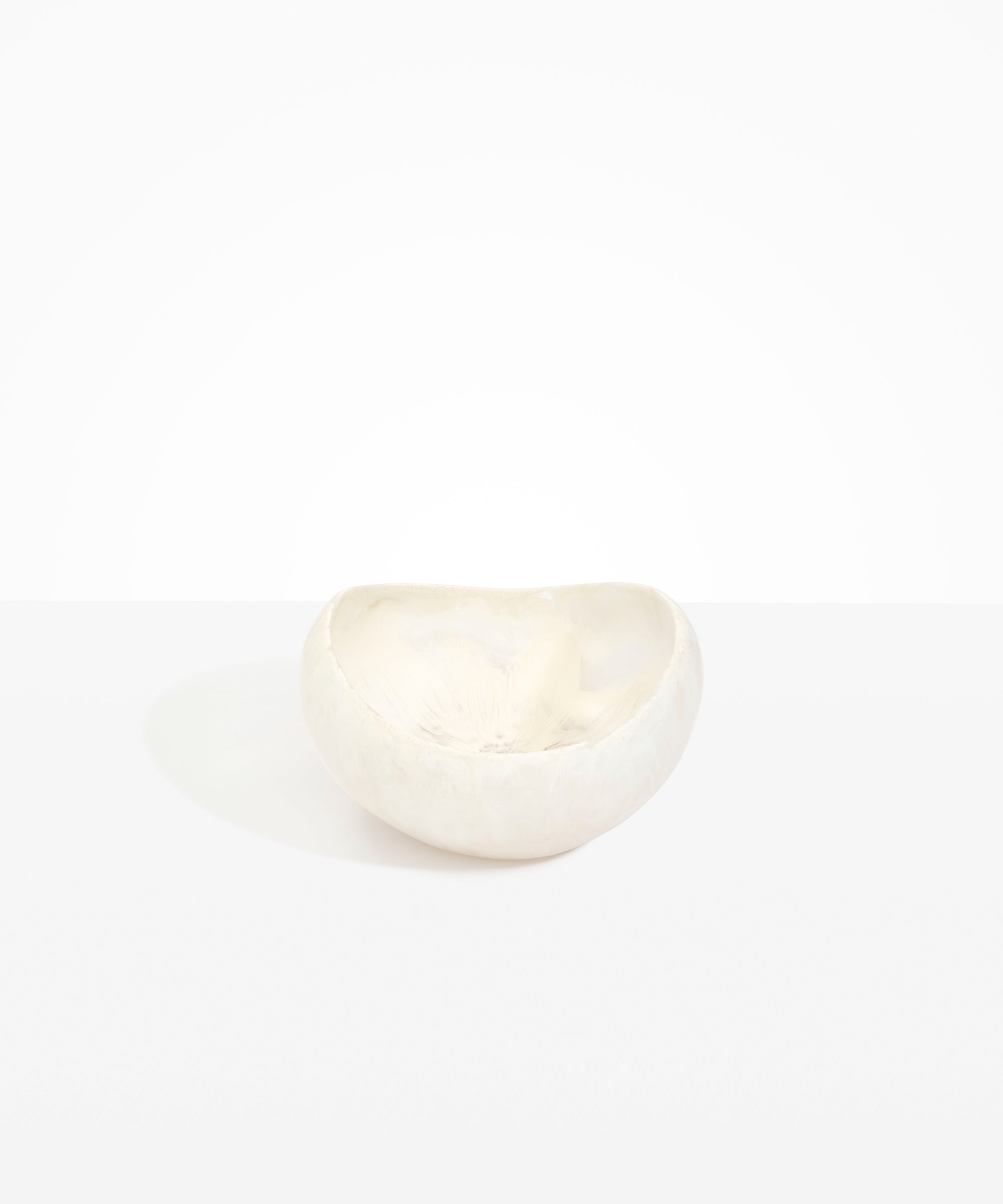 Dinosaur Designs Large Beetle Bowl in Chalk Swirl Colour resin.