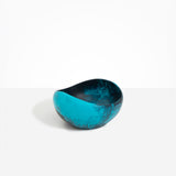 Dinosaur Designs Large Beetle Bowl in Turquoise — handcrafted teal blue resin bowl with rounded organic form and pinched open rim