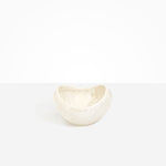 Dinosaur Designs Medium Beetle Bowl in Chalk Swirl — handcrafted off-white resin bowl with rounded organic form and pinched open rim