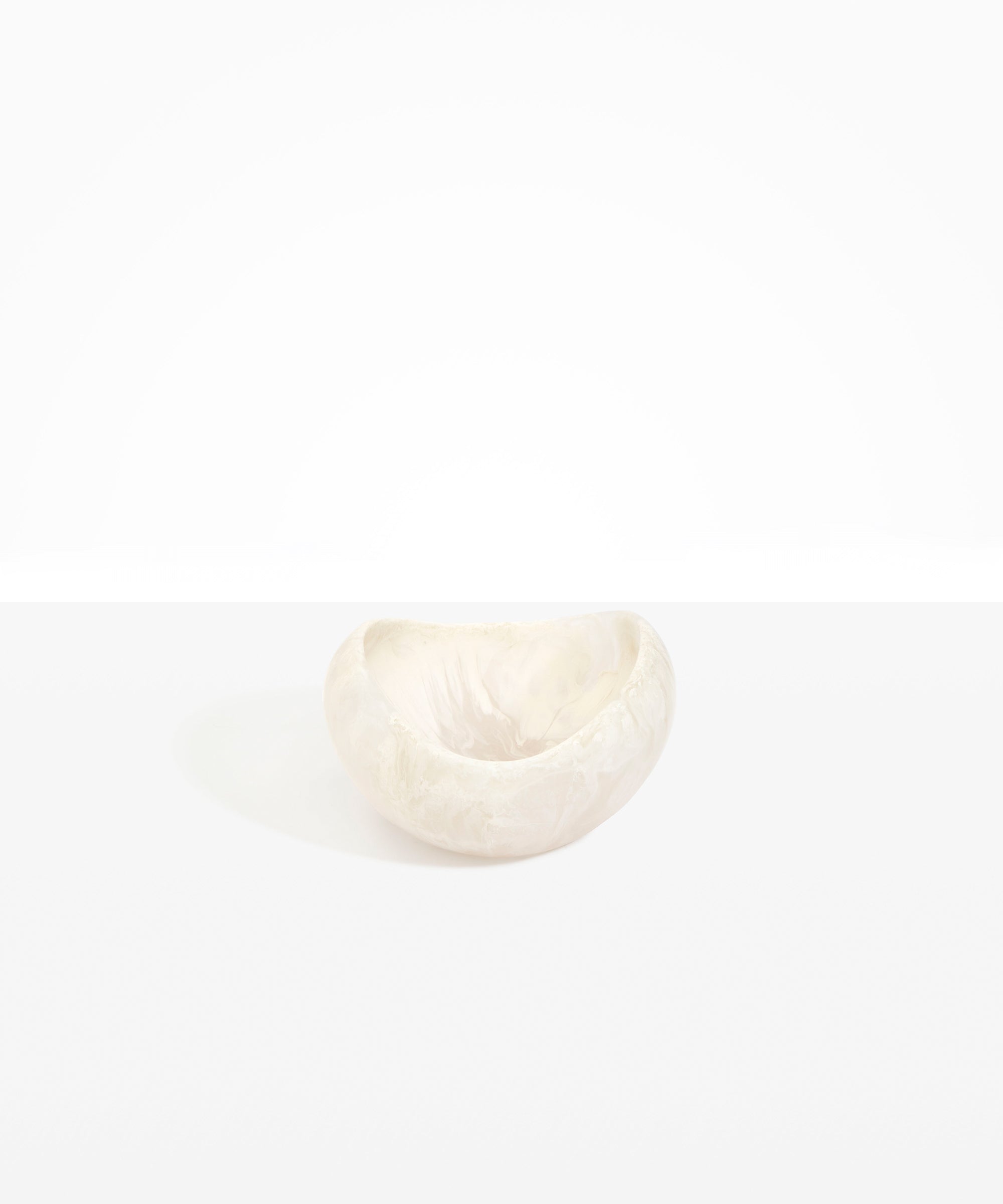 Dinosaur Designs Medium Beetle Bowl in Chalk Swirl Colour resin.