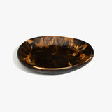 Dinosaur Designs Large Bones Bowl in Dark Horn —  handmade marbled brown, black and gold resin shallow serving bowl with a rounded organic form