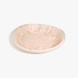 Dinosaur Designs Large Bones Bowl in Rose Swirl — handmade pink resin shallow serving bowl with a rounded organic form
