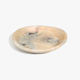 Dinosaur Designs Large Bones Bowl in Sandy Pearl —  handmade marbled beige, grey and pearlescent resin shallow serving bowl with a rounded organic form
