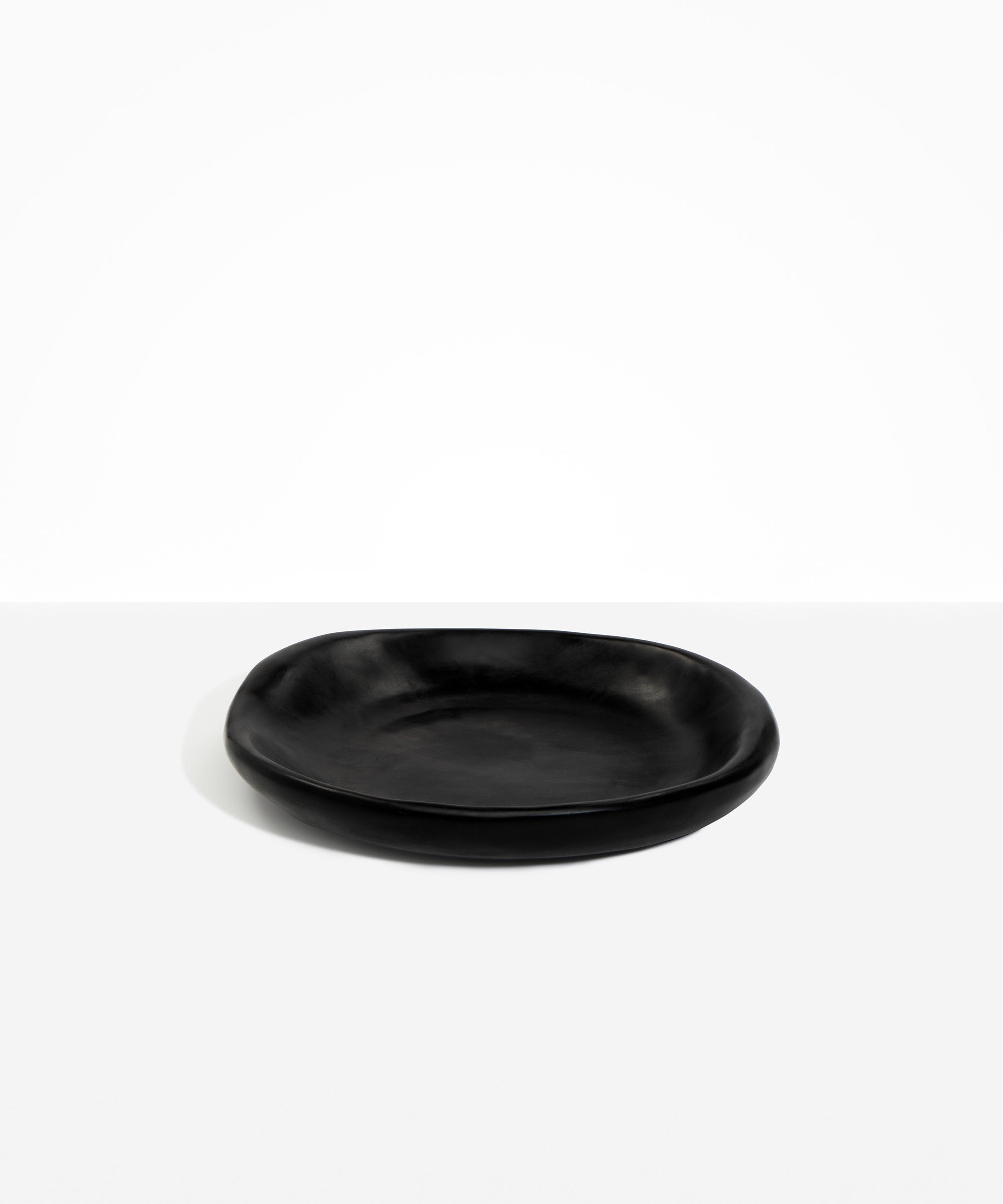Dinosaur Designs Medium Bones Bowl in Black — mid sized handmade black resin shallow serving bowl with a rounded organic form