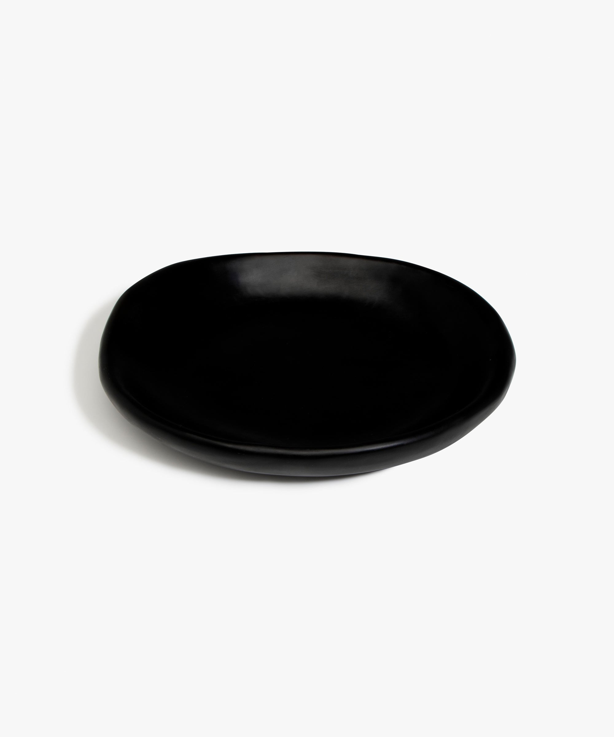 Dinosaur Designs Medium Bones Bowl in Black — mid sized handmade black resin shallow serving bowl with a rounded organic form