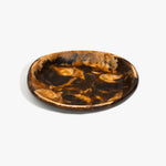 Dinosaur Designs Medium Bones Bowl in Dark Horn — mid sized handmade marbled brown and gold resin shallow serving bowl with a rounded organic form