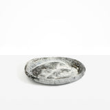 Dinosaur Designs Medium Bones Bowl in Granite — mid sized handmade marbled cream and grey resin shallow serving bowl with a rounded organic form