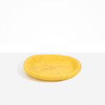 Dinosaur Designs Medium Bones Bowl in Pollen — mid sized handmade marbled yellow resin shallow serving bowl with a rounded organic form