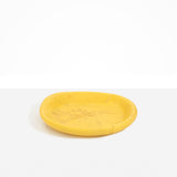 Dinosaur Designs Medium Bones Bowl in Pollen — mid sized handmade marbled yellow resin shallow serving bowl with a rounded organic form