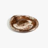Dinosaur Designs Small Bones Bowl in Cappuccino — small handmade marbled brown and cream resin shallow serving bowl with a rounded organic form