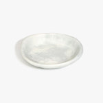 Dinosaur Designs Small Bones Bowl in Cloud — small handmade marbled grey and cream resin shallow serving bowl with a rounded organic form