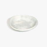 Dinosaur Designs Small Bones Bowl in Cloud — small handmade marbled grey and cream resin shallow serving bowl with a rounded organic form