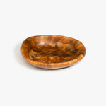 Dinosaur Designs Small Bones Bowl in Dark Horn — small handmade marbled brown, black and pearlescent gold resin shallow serving bowl with a rounded organic form