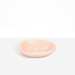 Dinosaur Designs Small Bones Bowl in Rose Swirl — small handmade marbled pink resin shallow serving bowl with a rounded organic form