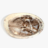 Dinosaur Designs Extra Large Bones Bowl in Cappuccino —  handmade marbled brown and cream resin shallow decorative bowl with a rounded organic form