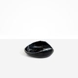 Dinosaur Designs Small Leaf Bowl in Black Marble — handcrafted marbled black and white resin bowl with curved organic form