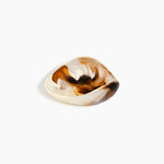 Dinosaur Designs Small Leaf Bowl in Light Horn — handcrafted marbled brown and cream resin bowl with curved organic form