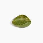 Dinosaur Designs Small Leaf Bowl in Olive — handcrafted marbled green resin bowl with curved organic form