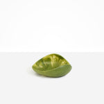 Dinosaur Designs Small Leaf Bowl in Olive — handcrafted marbled green resin bowl with curved organic form