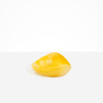 Dinosaur Designs Small Leaf Bowl in Pollen — handcrafted marbled yellow resin bowl with curved organic form