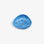 Dinosaur Designs Small Leaf Bowl in Sky — handcrafted marbled blue resin bowl with curved organic form