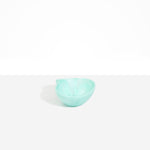 Dinosaur Designs Petal Dessert Bowl in Mint — handcrafted marbled mint blue resin bowl with curved form and pinched organic rim