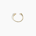 Dinosaur Designs Polished Lotus Cuff in Rose Swirl with Brass — open brass cuff bracelet with asymmetric marbled dusty pink resin and polished brass teardrop