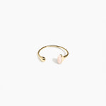 Dinosaur Designs Polished Lotus Cuff in Rose Swirl with Brass — open brass cuff bracelet with asymmetric marbled dusty pink resin and polished brass teardrop