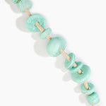 Dinosaur Designs Drift Choker in Mint with Plated-Silver — marbled blue green resin pebble beads on a wood silk cord with silver-plated end cap