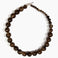 Dinosaur Designs Polished Organic Ball Necklace in Cocoa — handcrafted marbled brown and transparent polished resin graduating bead necklace with silver t-bar clasp.