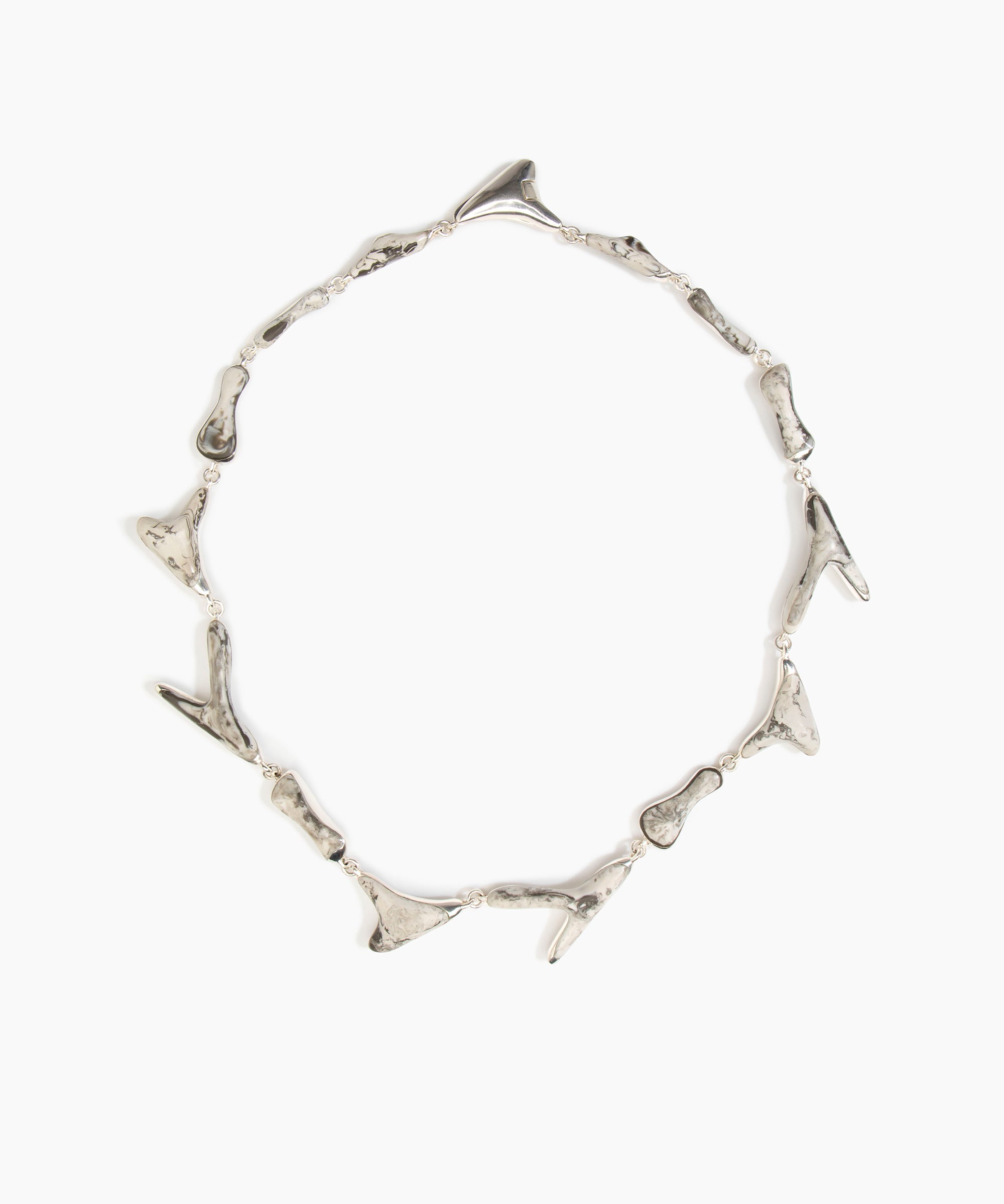 Dinosaur Designs Bones Choker in Granite Colour resin with Silver-Plated Brass Material