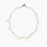 Dinosaur Designs Bones Choker in Chalk Swirl Colour resin with Silver-Plated Brass Material..