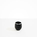 Dinosaur Designs Large Rock Cup in Black Marble — handcrafted marbled black and white resin cup with rounded bulbous form and open organic rim