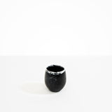 Dinosaur Designs Large Rock Cup in Black Marble — handcrafted marbled black and white resin cup with rounded bulbous form and open organic rim
