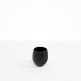 Dinosaur Designs Large Rock Cup in Black — handcrafted black resin cup with rounded bulbous form and open organic rim